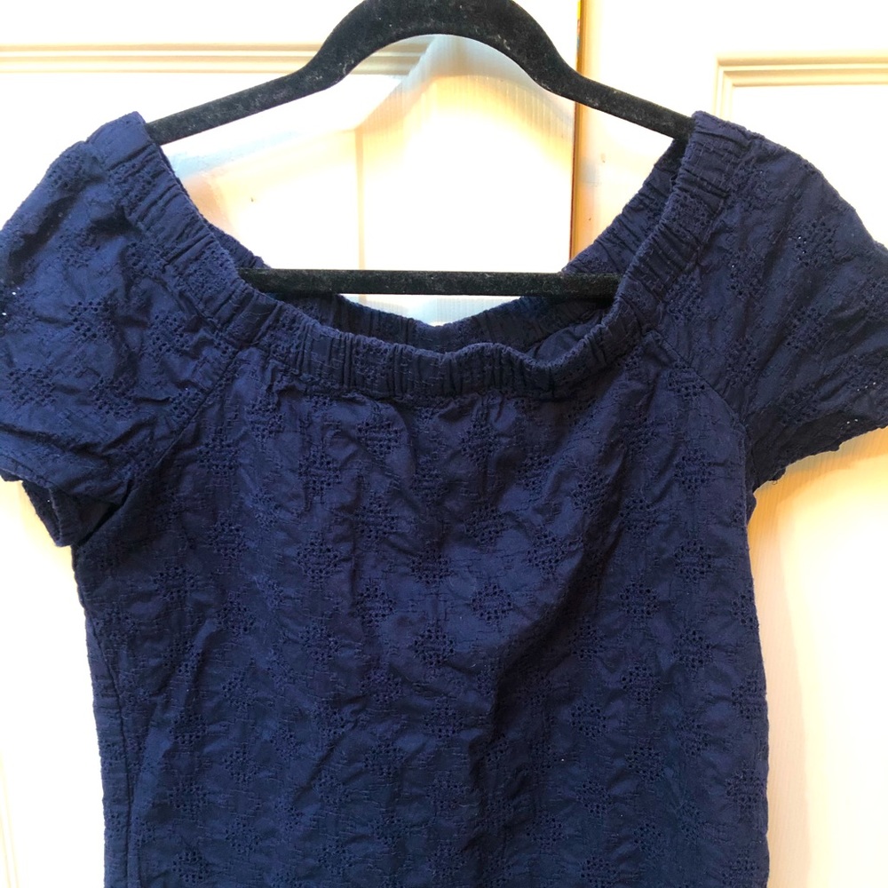 Banana Republic off shoulder navy top